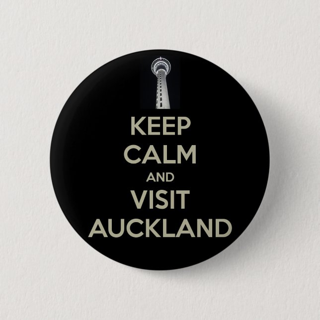 keep calm visit auckland 2 inch round button (Front)