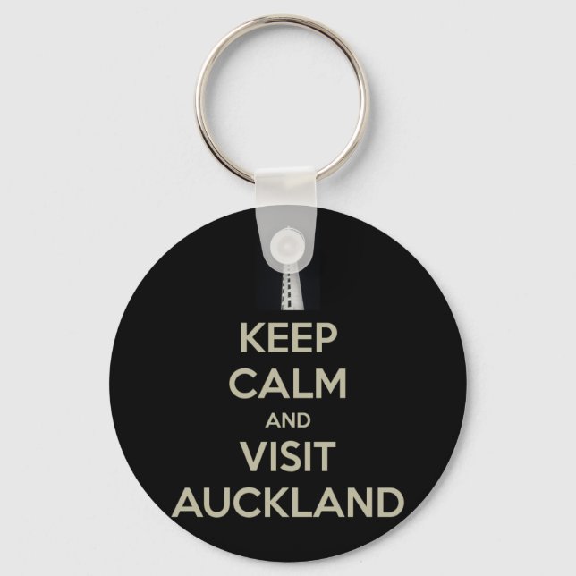 keep calm visit auckland keychain (Front)