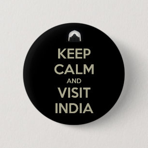 keep calm visit india 2 inch round button