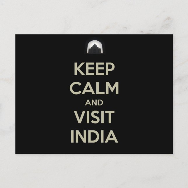 keep calm visit india postcard (Front)