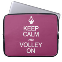 Keep Calm & Volley On custom colour laptop sleeve