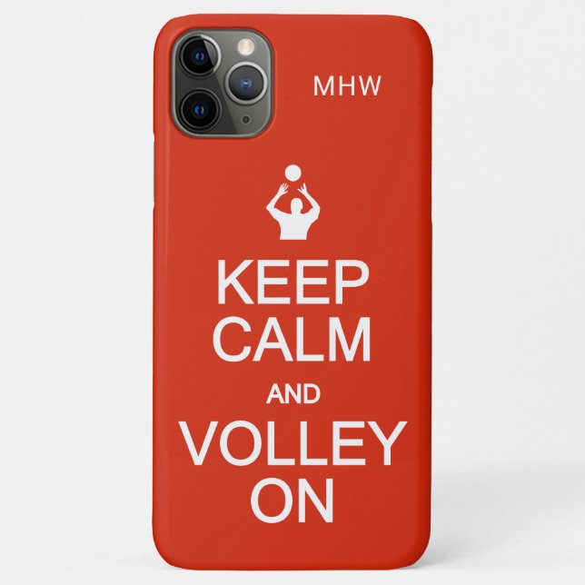 Keep Calm & Volley On custom monogram & colour Case-Mate iPhone Case (Back)
