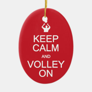 Keep Calm & Volley On custom ornament