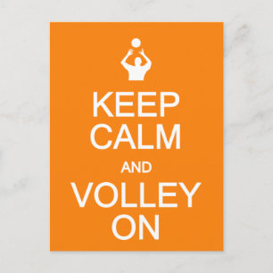 Keep Calm & Volley On postcard, customize Postcard