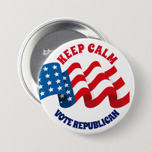 KEEP CALM - VOTE REPUBLICAN GOP 3 INCH ROUND BUTTON