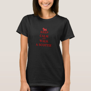Keep Calm & Walk a Scottie humour womens t-shirt