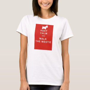 KEEP CALM WALK THE WESTIE T SHIRT BIRTHDAY PRESENT