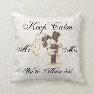 Keep Calm We're Married Decorative Pillow