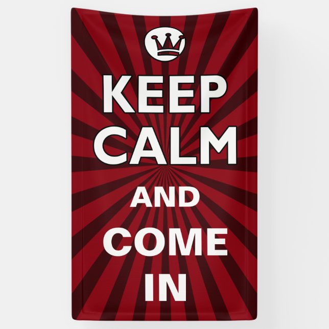 KEEP CALM white + your background & text Banner (Vertical)