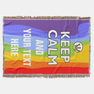 KEEP CALM white + your background & text Throw Blanket