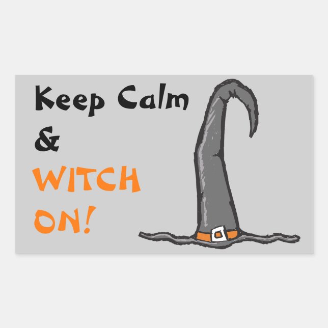 Keep Calm Witch Hat Halloween Sticker (Front)