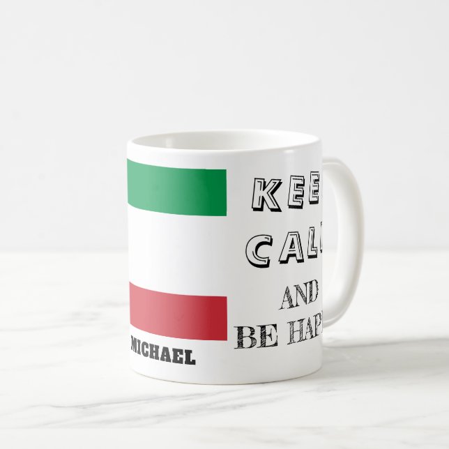 Keep Calm with Italy Flag Coffee Mug (Front Right)