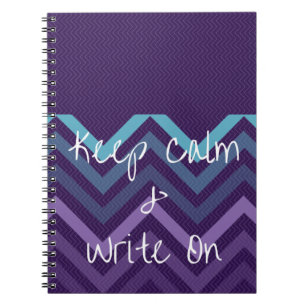 Keep Calm & Write On Purple Chevron Journal