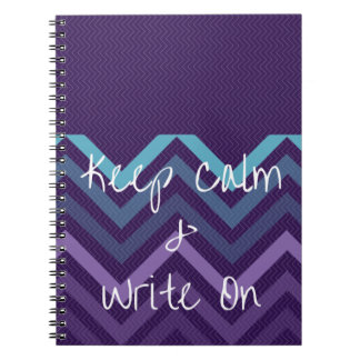 Keep Calm & Write On Purple Chevron Journal