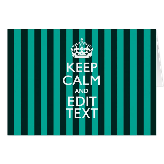 Keep Calm Your Text on Turquoise Stripes Decor (Front Horizontal)