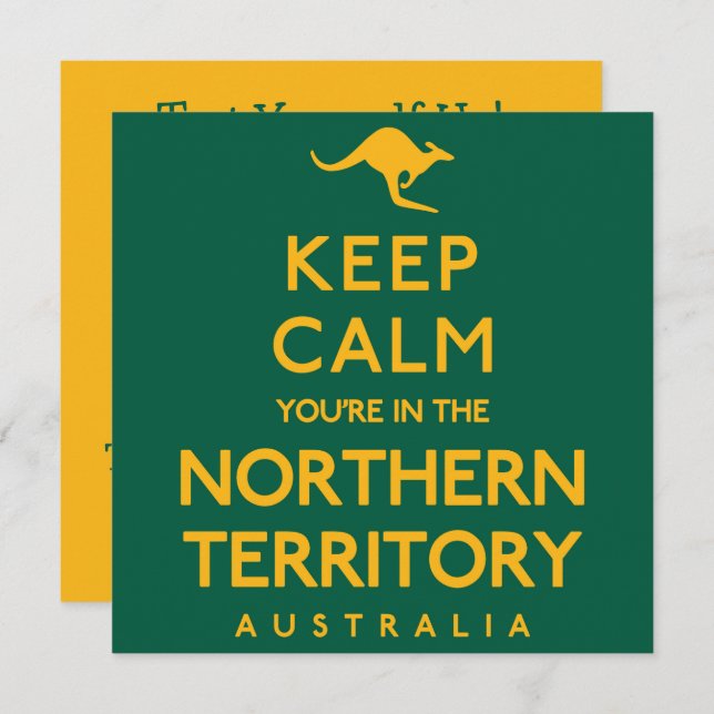 Keep Calm You're in the Northern Territory! Invitation (Front/Back)