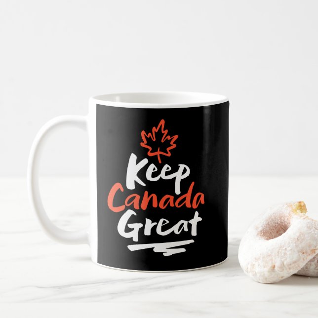 Keep CANADA Great!  Canadian Maple Leaf Make Again Coffee Mug (With Donut)