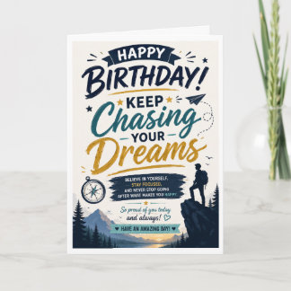 Keep Chasing Dreams Son Birthday Card 