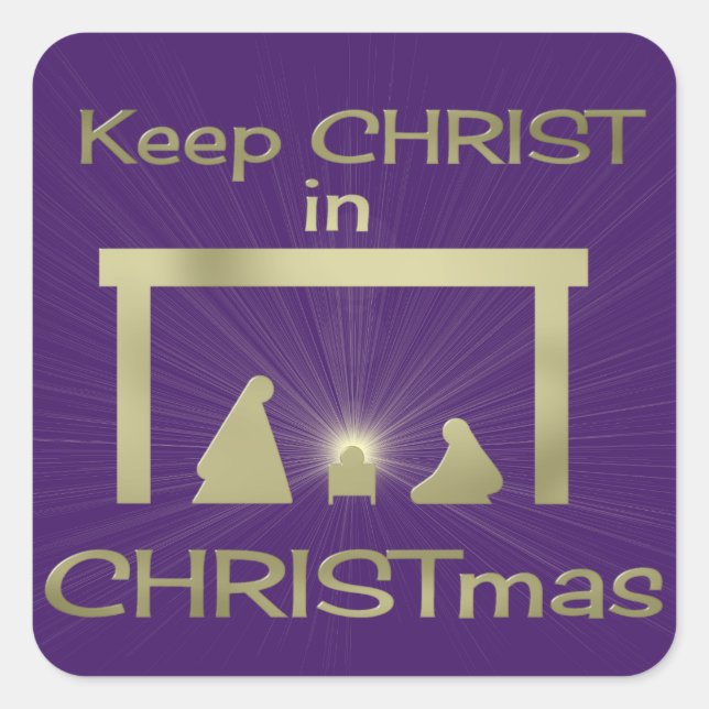 Keep Christ In Christmas Colourful Square Stickers (Front)