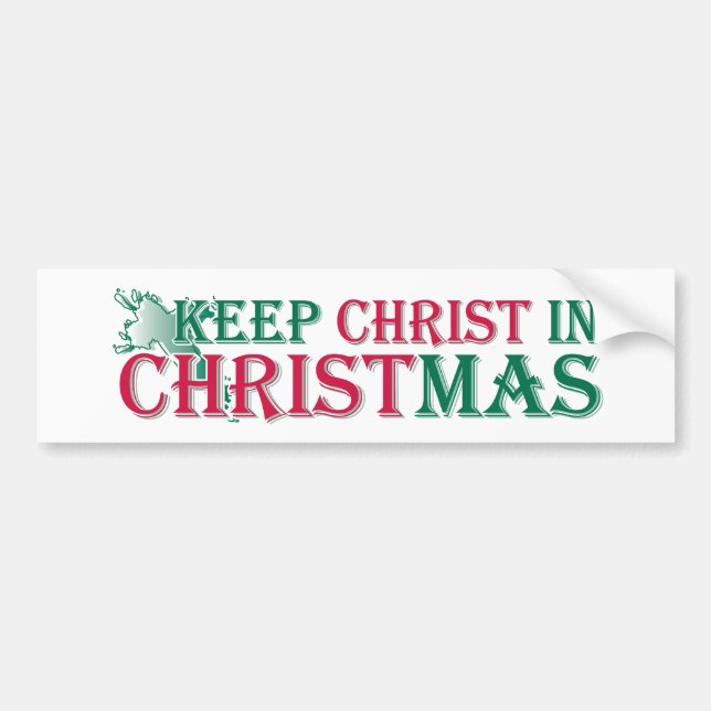 Keep Christ in Christmas - cross Bumper Sticker (Front)