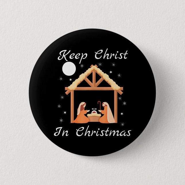 Keep Christ In Christmas Funny Jesus Christian 2 Inch Round Button (Front)