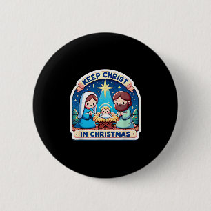 Keep Christ In Christmas Nativity Scene Manger Jes 2 Inch Round Button