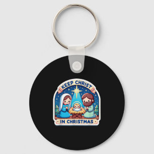 Keep Christ In Christmas Nativity Scene Manger Jes Keychain