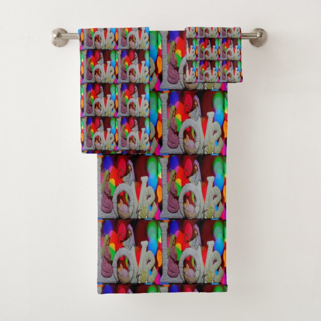 Keep Christ n Christmas with the Nativity and Love Bath Towel Set (Insitu)