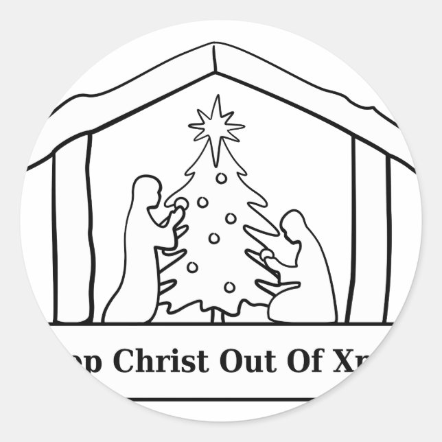 Keep Christ Out Of Xmas, Sticker (Front)