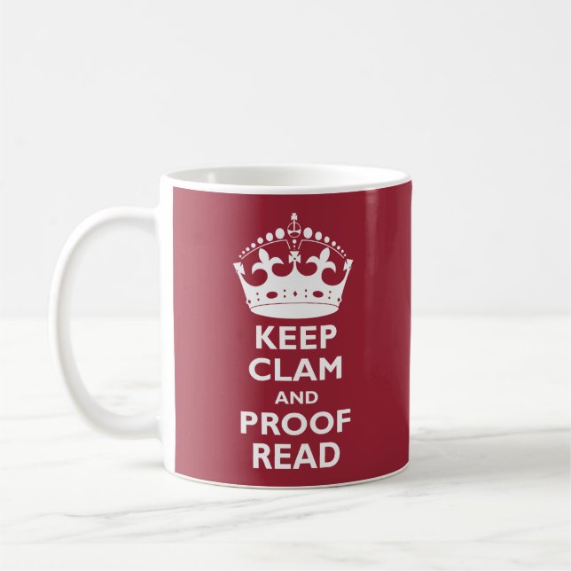 Keep Clam and Proofread Mug (Left)