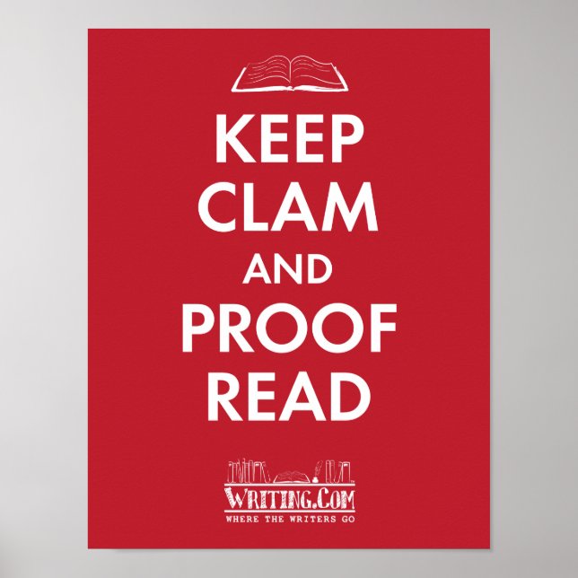 Keep Clam and Proofread Poster (Front)