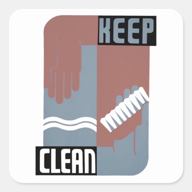 Keep Clean Square Sticker (Front)