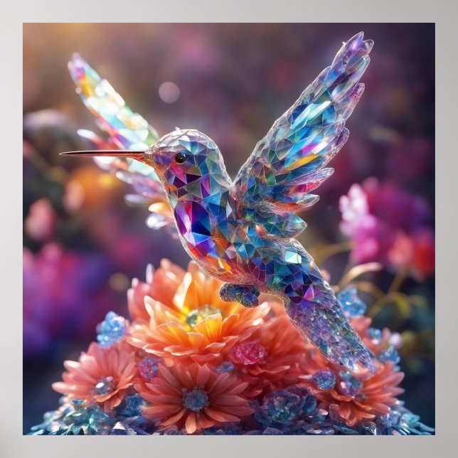 Keep crystal design Hummingbird- design your own  Poster (Front)