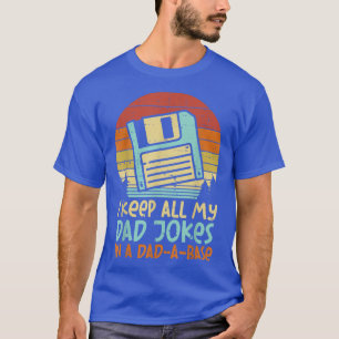 Keep Dad Jokes DadABase Floppy Disc Retro Fathers T-Shirt
