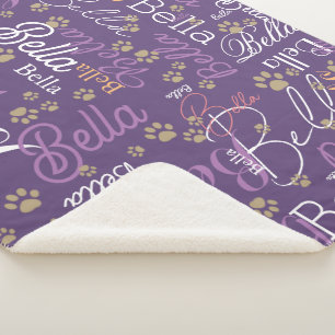 keep dog warm personalized purplish sherpa blanket