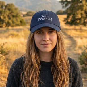 Keep Dreaming Embroidered Navy Inspirational Cap