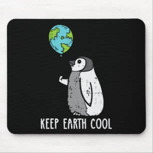 Keep Earth Cool Penguin Lloon Earth Day Animal Lov Mouse Pad