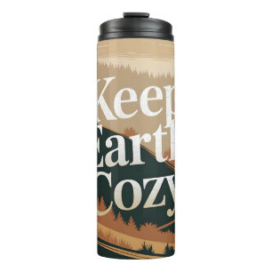 Keep Earth Cozy Retro Nature Adventure Eco Art Thermal Tumbler