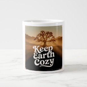 Keep Earth Cozy Tree Life Vintage Nature Spirit  Large Coffee Mug