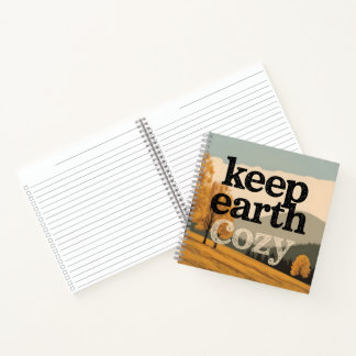 Keep Earth Cozy Vintage Fall Eco Sustainable Art Notebook
