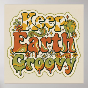 Keep Earth Groovy Retro 70s Earth Day Poster