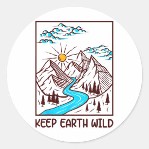 Keep Earth Wild Climate Change Glol Warming Classic Round Sticker