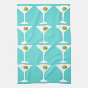 Keep 'Em Coming Martini Kitchen Towel (turquoise)