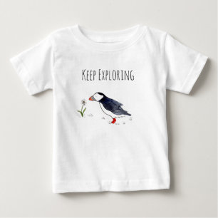 Keep Exploring Lettering with Atlantic Puffin Baby T-Shirt