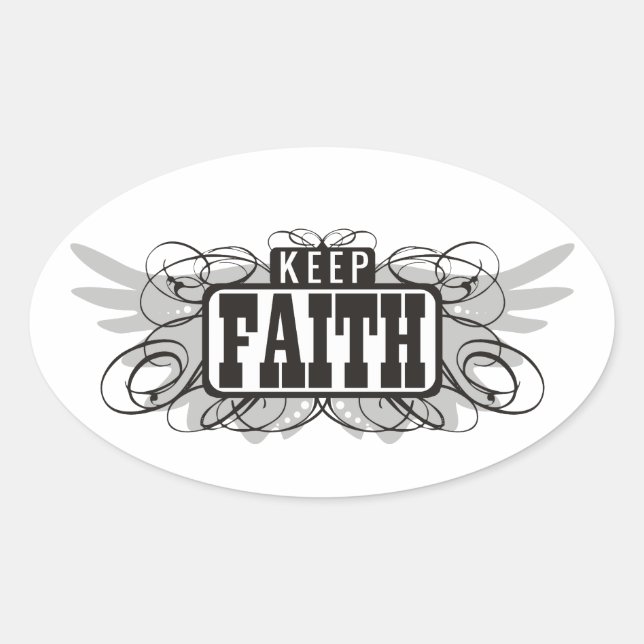 Keep Faith Oval Sticker (Front)