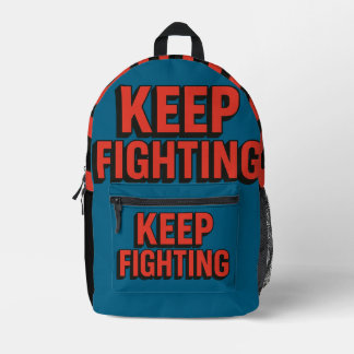 Keep Fighting - 3D Bold Typography Printed Backpack