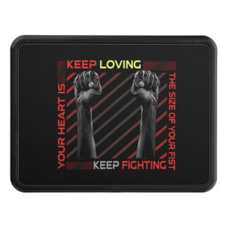 Keep Fighting red Trailer Hitch Cover