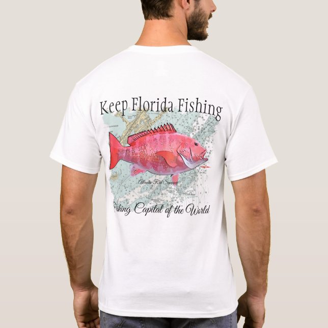 Keep Florida Fishing Atlantic Red Snapper T-Shirt (Back)