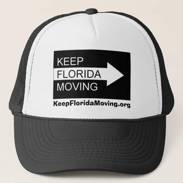 Keep Florida Moving hat in black & white (Front)