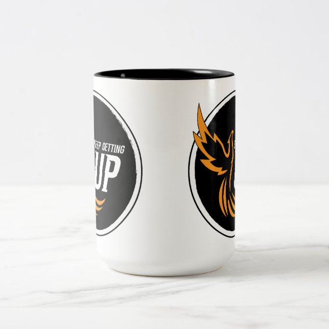 Keep Getting Up  Two-Tone Coffee Mug (Center)